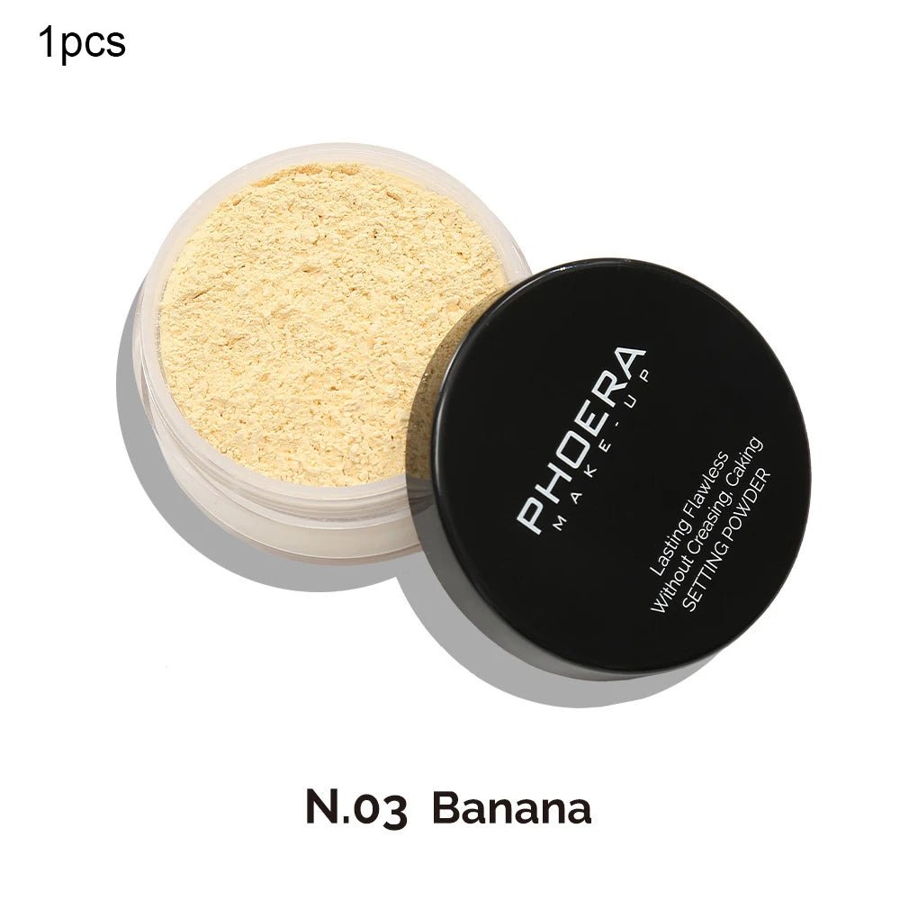 PHOERA 3 Colors Large Loose Powder Oil - control Waterproof Matte Loose Powder Long - lasting Full Coverage Concealer Powder Cake - Julia BeautyJulia MakeupJulia Beauty200001176:173#Banana;200007763:201336100BananaCHINAPHOERA 3 Colors Large Loose Powder Oil - control Waterproof Matte Loose Powder Long - lasting Full Coverage Concealer Powder Cake